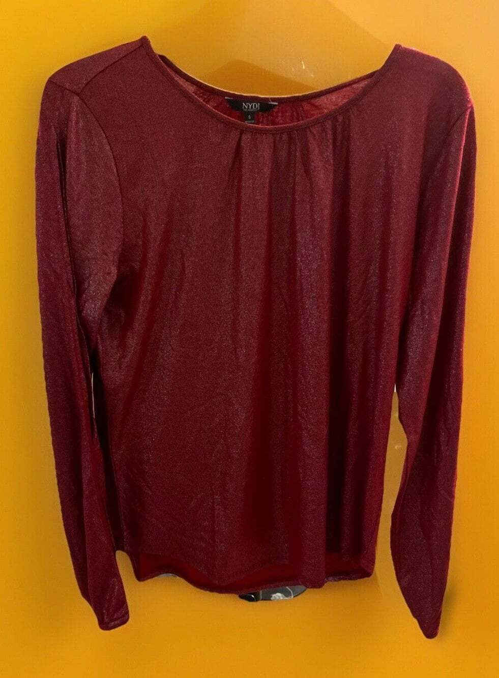 NWT NYDJ Red Metallic Split Sleeve Tee Size Small CR3